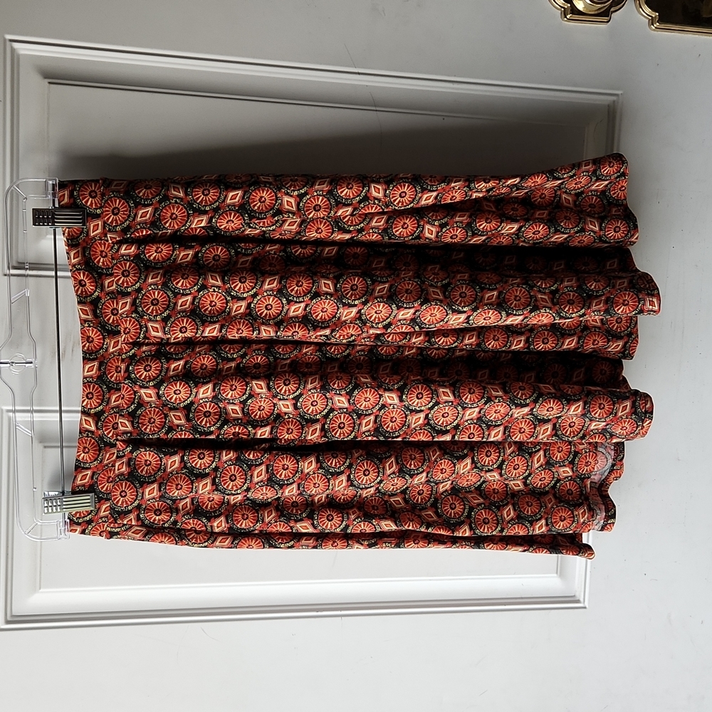 LuLaRoe Women's Pleated Pencil Skirt Size S Color Orange/Black